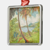 Tropisch landschap op Martinique (Charles Laval) Metalen Ornament (Links)