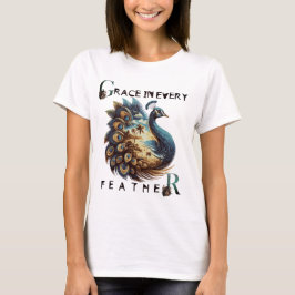Tropisch landschap Peacock Art Print T-shirt