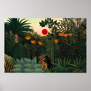 Tropisch landschap van Henri Rousseau Poster
