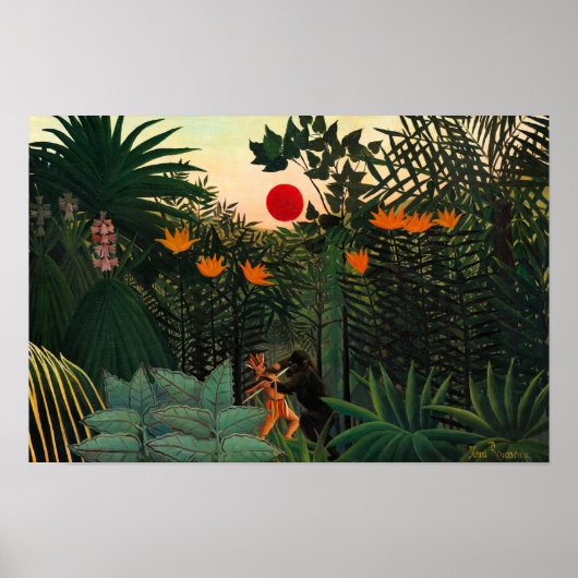 Tropisch landschap van Henri Rousseau Poster (Voorkant)