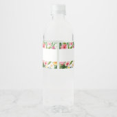 Tropisch Leaves Summer Luau Vrijgezellenfeest Waterfles Etiket (Achterkant)