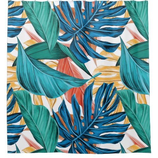 Tropisch lebschotelgordijn douchegordijn (Voorkant)