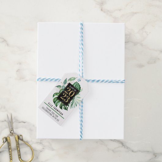 Tropisch leder van 2021 Afstuderen | Dank u wel Cadeaulabel (Met Touw)