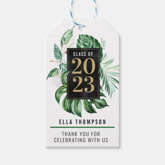 Tropisch leder van 2021 Afstuderen | Dank u wel Cadeaulabel (Voorkant)