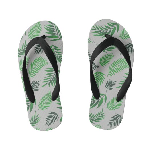 Tropisch lederen patroon 11 kinder teenslippers (Voetbed)