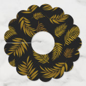 Tropisch lederen patroon 14 wijnglaslabel (Voorkant)