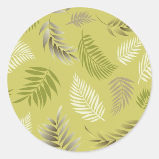 Tropisch lederen patroon 17 ronde sticker (Voorkant)