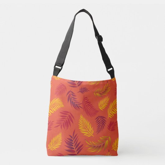 Tropisch lederen patroon 18 crossbody tas (Voorkant)