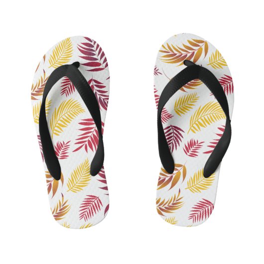 Tropisch lederen patroon 20 kinder teenslippers (Voetbed)
