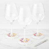Tropisch lederen patroon 20 wijnglaslabel (Set)