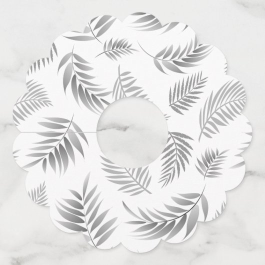 Tropisch lederen patroon 3 wijnglaslabel (Achterkant)