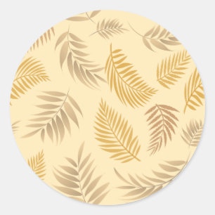 Tropisch lederen patroon 6 ronde sticker