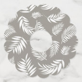 Tropisch lederen patroon 9 wijnglaslabel (Achterkant)