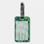 Tropisch lederen patroon bagagelabel (Achterkant verticaal)