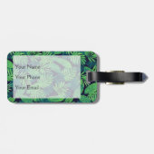 Tropisch lederen patroon bagagelabel (Achterkant horizontaal)