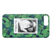 Tropisch lederen patroon | Foto en naam toevoegen Case-Mate iPhone Case (Achterkant (Horizontaal))