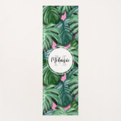 Tropisch lederen patroon - Groen olievonogram Yogamat (Voorkant)