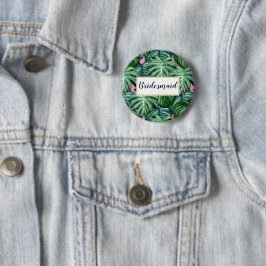 Tropisch lederen patroon - Groene olievlek - Bride Ronde Button 5,7 Cm