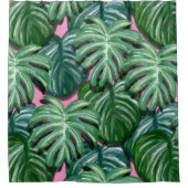 Tropisch lederen patroon - Groene vulling Douchegordijn (Voorkant)