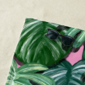 Tropisch lederen patroon - Groene vulling Strandlaken (In situ)