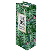 Tropisch lederen patroon - Groene vulling Wijn Cadeautas (Voorkant Gekanteld)