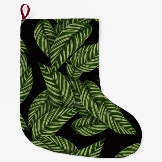 Tropisch lederen patroon grote kerstsok (Voorkant)