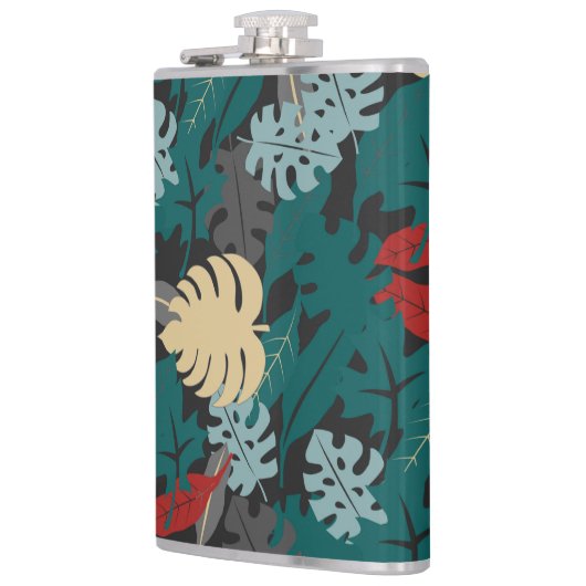 Tropisch lederen patroon heupfles (Links)