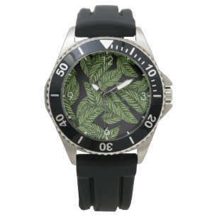 Tropisch lederen patroon horloge