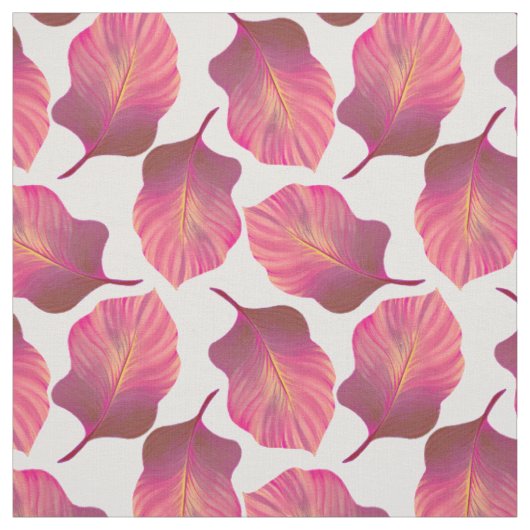 Tropisch lederen patroon in roze stof (Swatch)