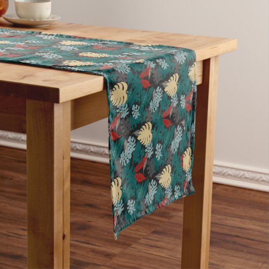 Tropisch lederen patroon korte tafelloper (Voorbeeld)