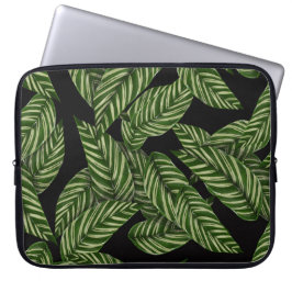 Tropisch lederen patroon laptop sleeve