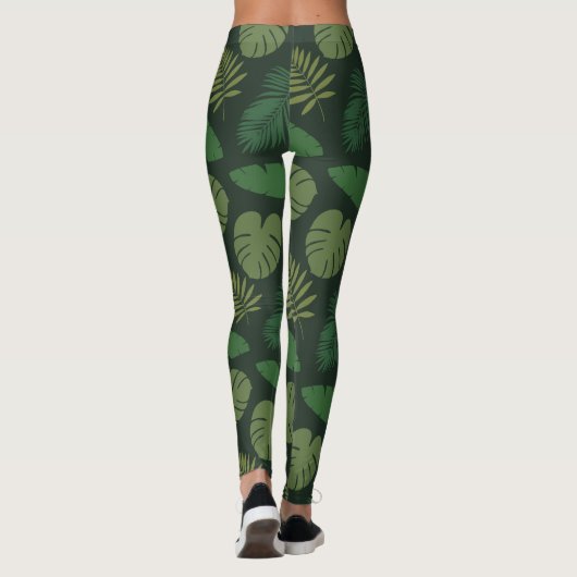 Tropisch lederen patroon leggings (Achterkant)