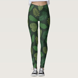 Tropisch lederen patroon leggings