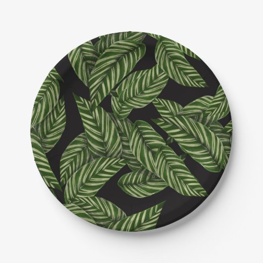 Tropisch lederen patroon papieren bordje (Voorkant)