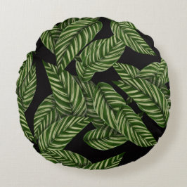 Tropisch lederen patroon rond kussen