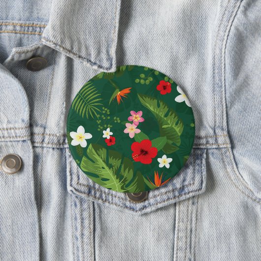 Tropisch lederen patroon ronde button 4,0 cm (In situ)