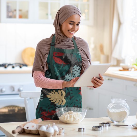 Tropisch lederen patroon schort