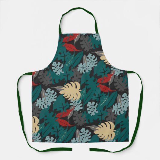 Tropisch lederen patroon schort (Voorkant)