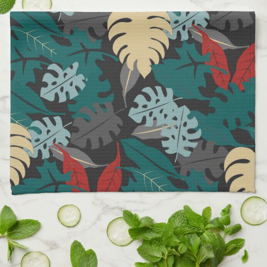 Tropisch lederen patroon theedoek (Gevouwen)