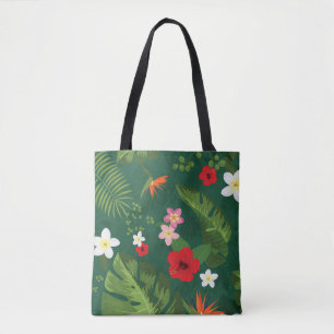 Tropisch lederen patroon tote bag