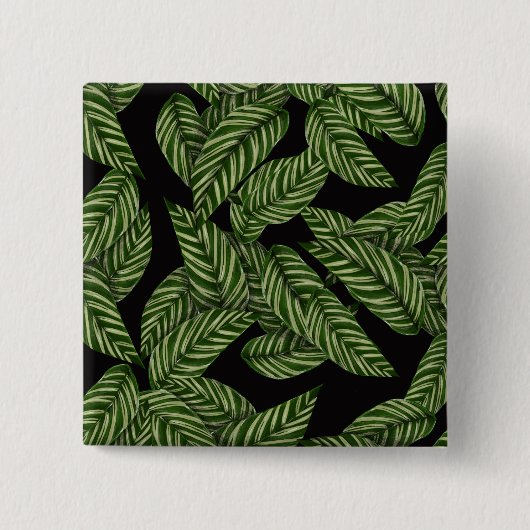 Tropisch lederen patroon vierkante button 5,1 cm (Voorkant)