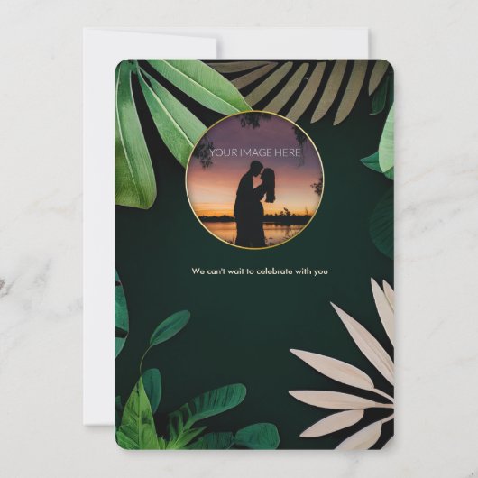 Tropisch lederen patroon | Weddenschap | VRIJGEZEL Kaart (Achterkant)