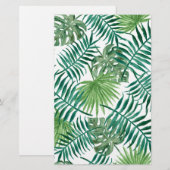 Tropisch lederpatroon briefpapier (Voorkant / Achterkant)