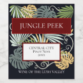 Tropisch lef Design Wine Beverage Label Set Wijn Etiket (Enkel label)