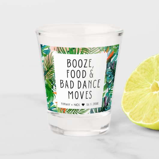 Tropisch lef Funny Beach Wedding Favor Shot Glas (Voorkant)