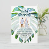Tropisch lef gewoon huwelijksaankondiging kaart (Staand voorkant)