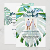 Tropisch lef gewoon huwelijksaankondiging kaart (Voorkant / Achterkant)