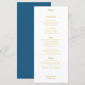 Tropisch lef Gold Palm Frond Wedding Menu (Voorkant / Achterkant)