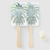 Tropisch lef Greenery Beach Wedding Handwaaier (Voorkant en achterkant)