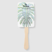 Tropisch lef Greenery Beach Wedding Handwaaier (Voorkant)